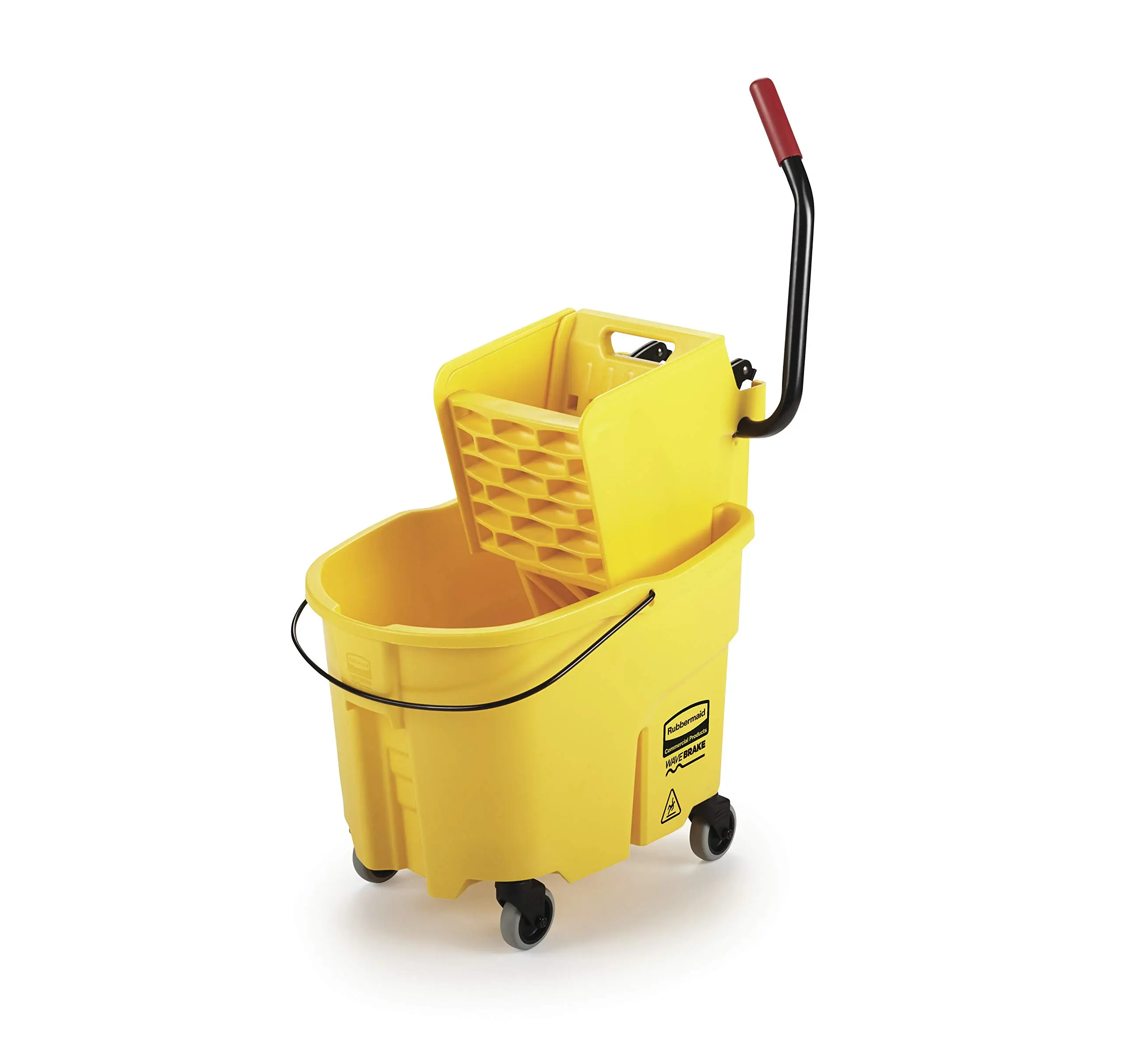 Rubbermaid WaveBrake 35 Qt Side-Press Mop Bucket & Wringer Combo - Yellow