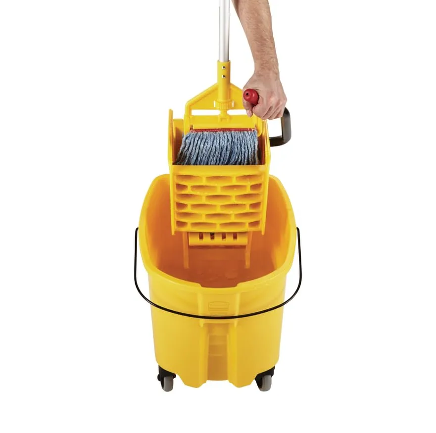 Rubbermaid WaveBrake 35 Qt Side-Press Mop Bucket & Wringer Combo - Yellow