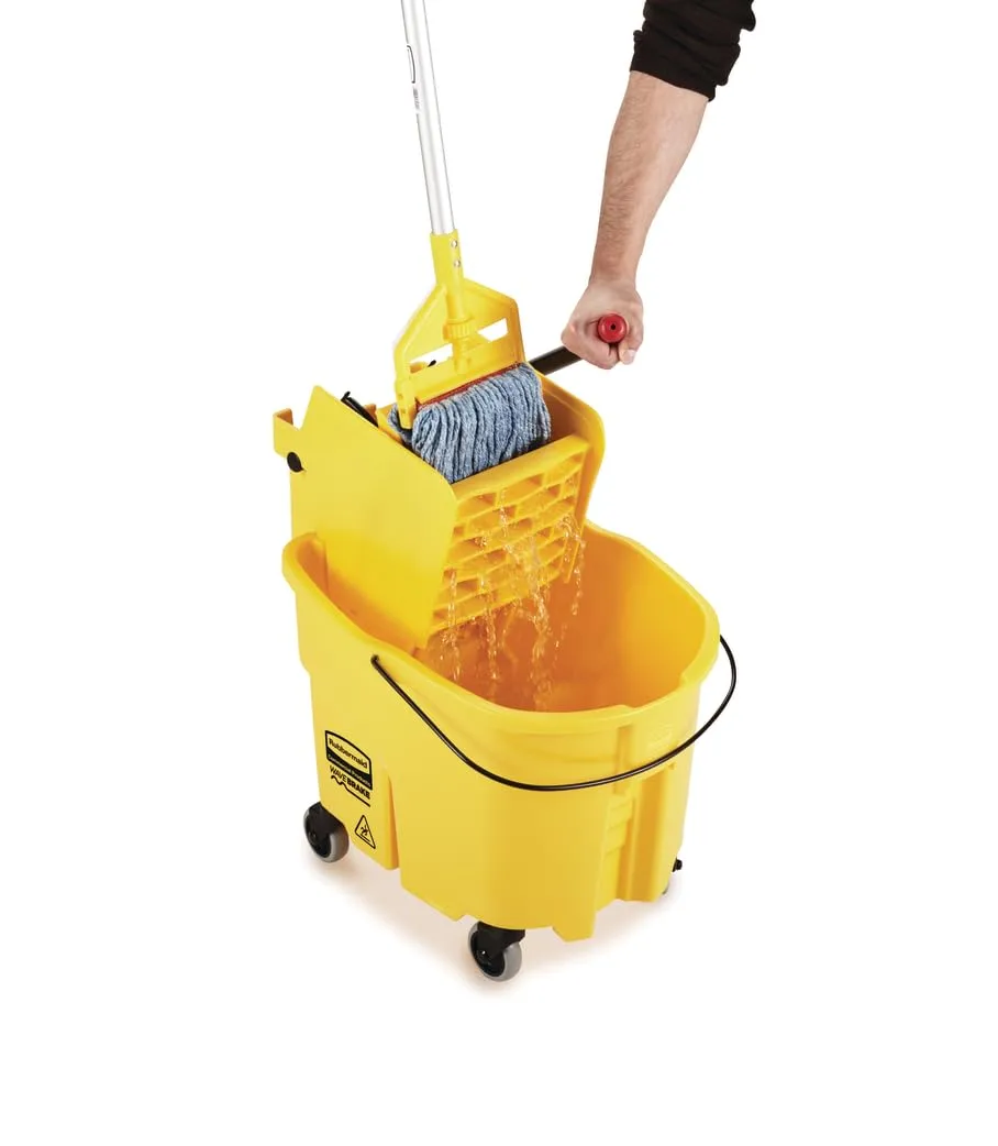 Rubbermaid WaveBrake 35 Qt Side-Press Mop Bucket & Wringer Combo - Yellow