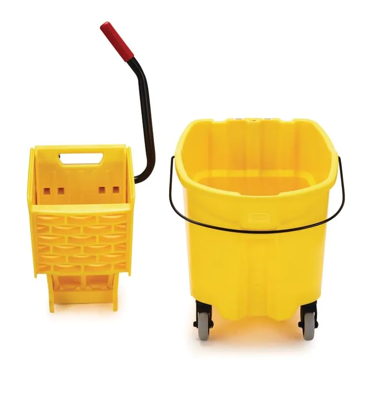 Rubbermaid WaveBrake 35 Qt Side-Press Mop Bucket & Wringer Combo - Yellow