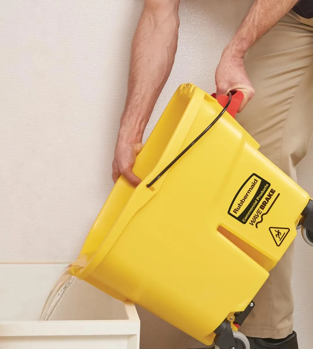 Rubbermaid WaveBrake 35 Qt Side-Press Mop Bucket & Wringer Combo - Yellow