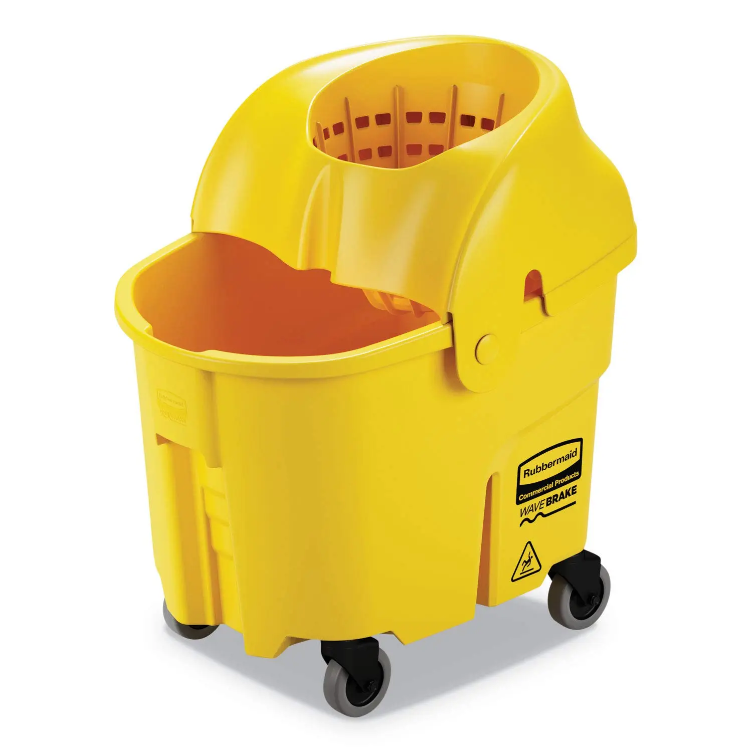 Rubbermaid Commercial WaveBrake Institutional Bucket/Strainer Combo, 8.75 gal, Yellow