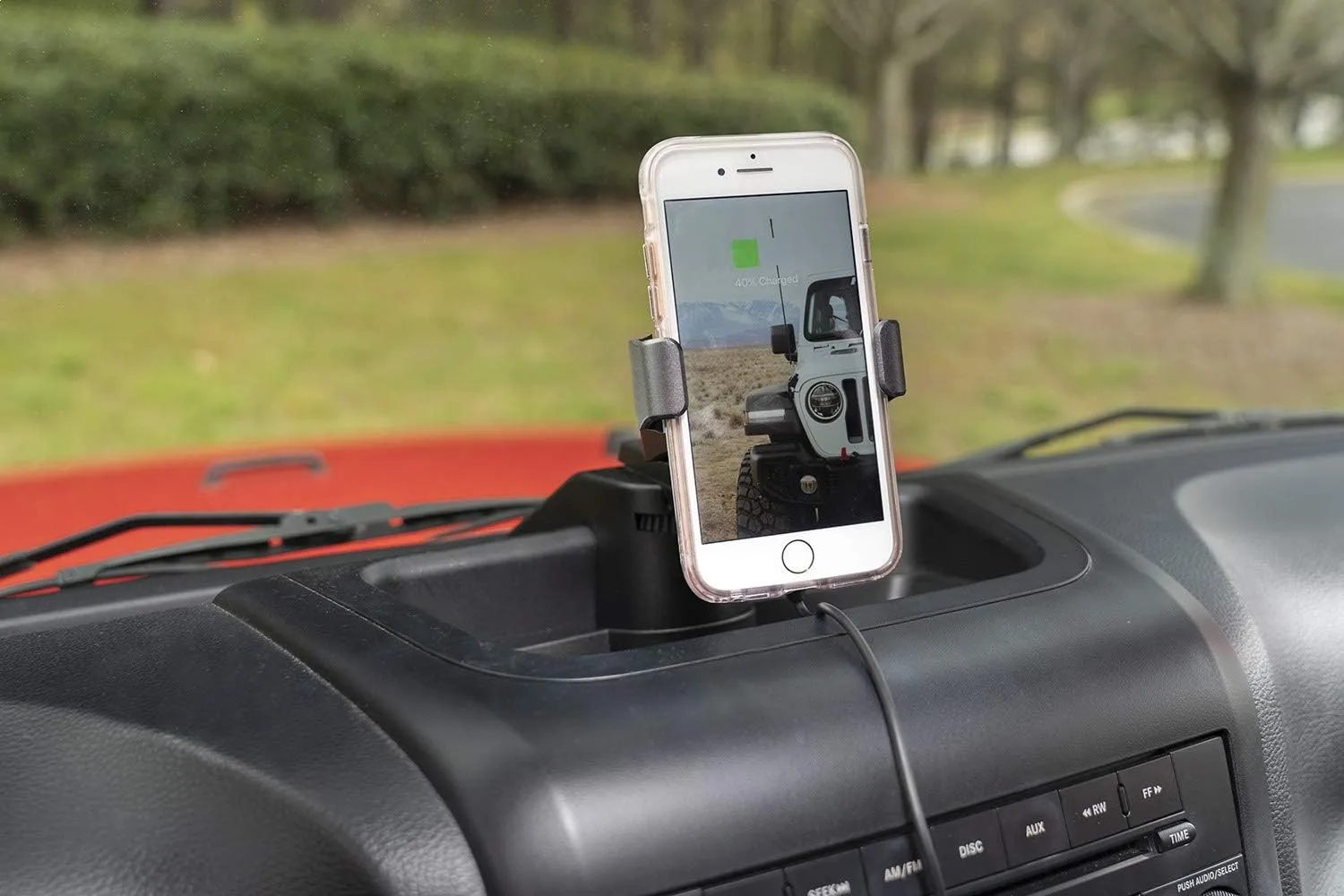 Rugged Ridge Multi-Mount Charging Phone Kit for Jeep Wrangler JK | Thermoplastic Olefin (TPO), Black | 13551.34 | Fits 2011-2018 Jeep Wrangler JK
