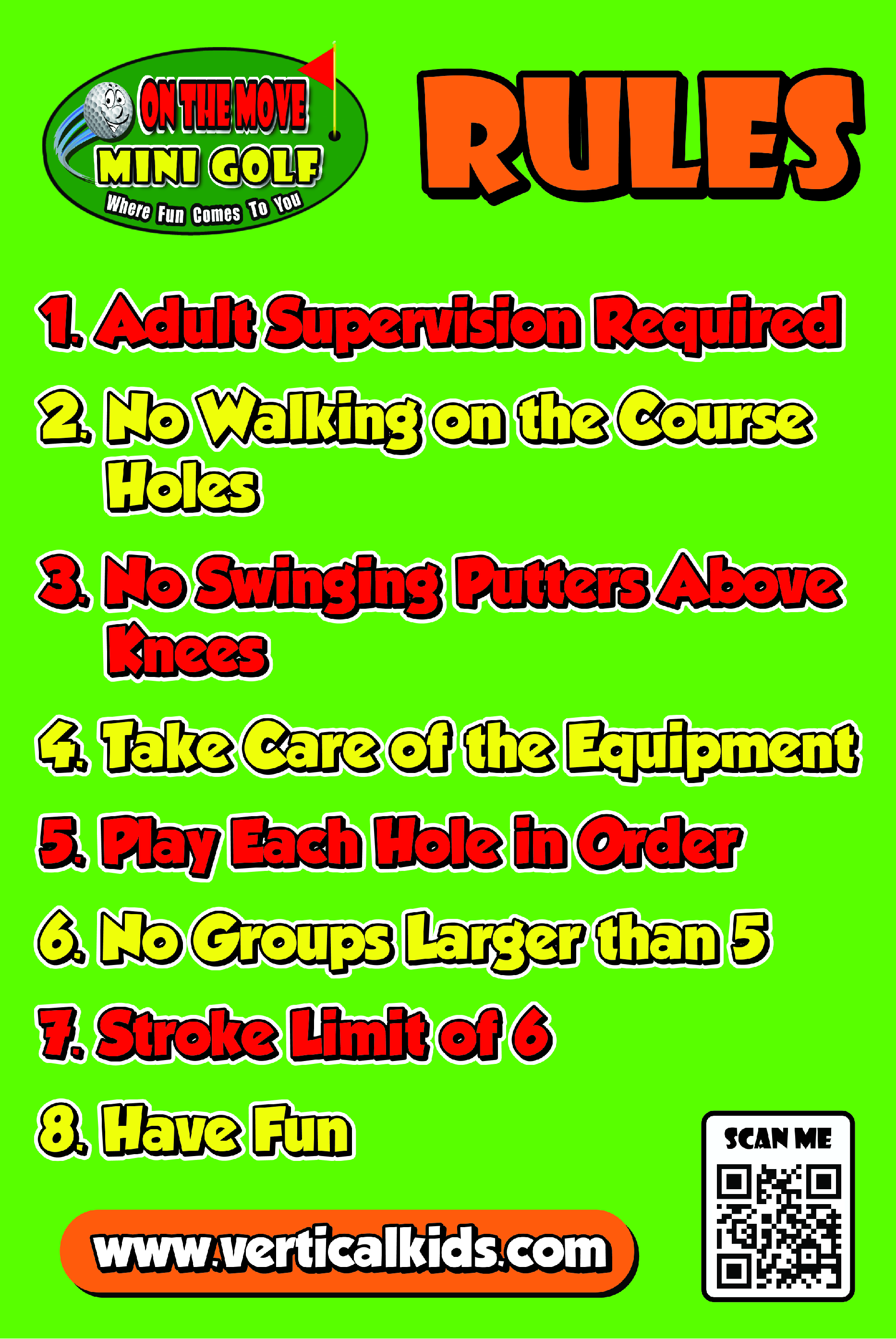 Custom Mini Golf Rule Sign Custom Mini Golf Rule Sign