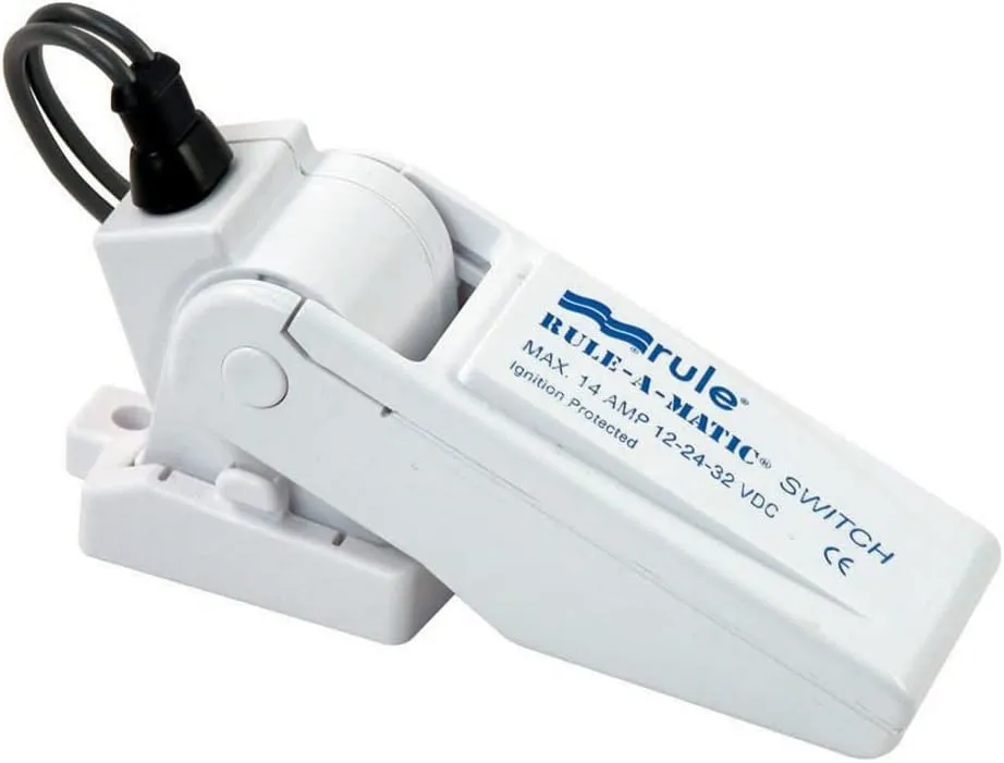 Rule 35FA Marine Rule-A-Matic Switch with Fuse Holder (Mercury Free), White