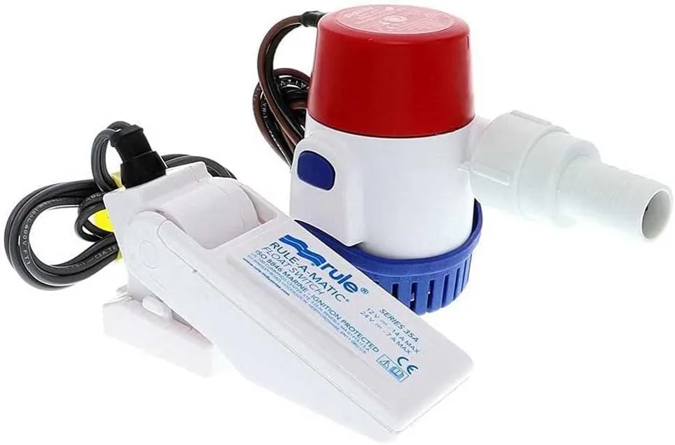 Rule Industries 24DA-35A 360 Bilge Pump with Switch, Black