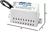 Rule 40A Rule-A-Matic Plus Bilge Pump Float Switch, 12, 24 or 32 Volt, Moisture Tight Seals , White , Small