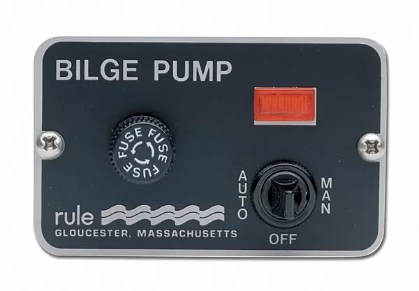 Rule 41 Marine Deluxe Panel Switch (12-Volt), Black, 3-1/4" L x 2" W