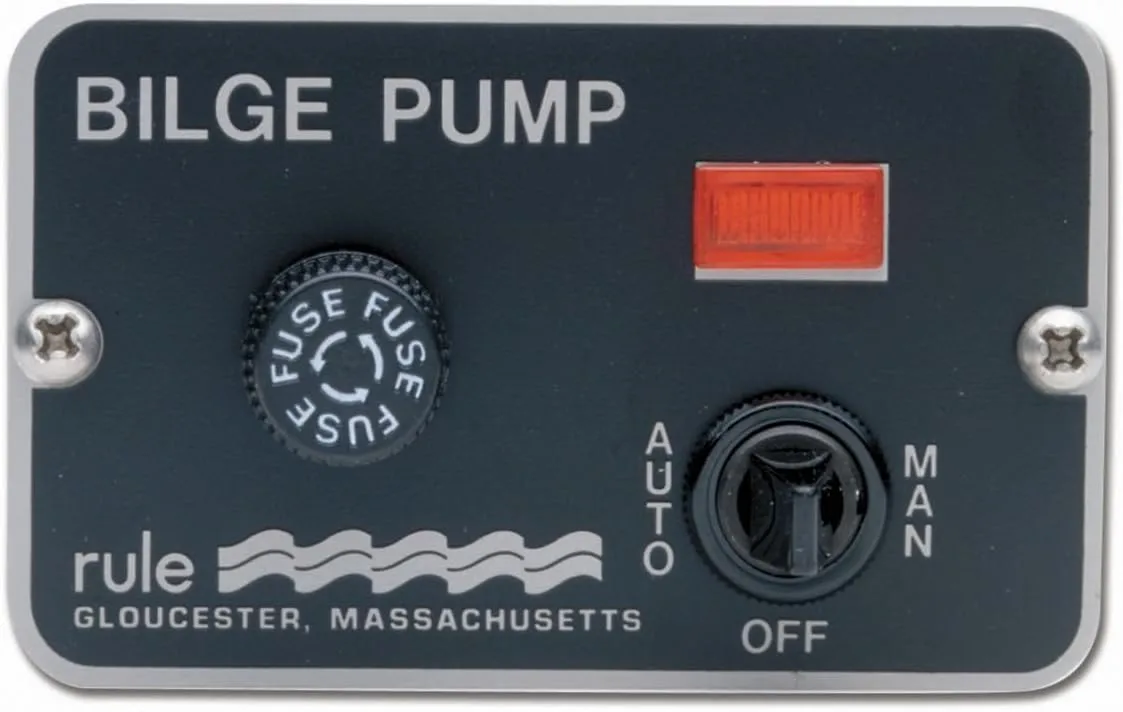 Rule 41 Marine Deluxe Panel Switch (12-Volt), Black, 3-1/4" L x 2" W