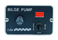 Rule 42 3-Way Panel Lighted Pump 24/32V DC Switch Toggle, Beige, 3-1/4" L x 2" W