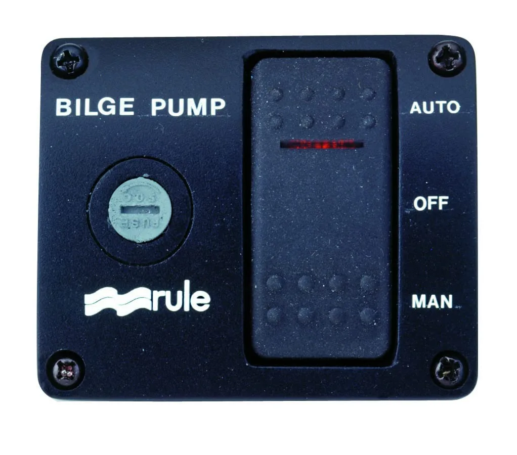 Rule 43 Marine Deluxe Plastic Rocker Panel Switch (12-Volt) - Black