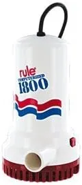Rule A53D 1800 GPH Submersible Sump / Utility Pump, 8 Foot Cord, Non-Automatic, 110 Volt AC