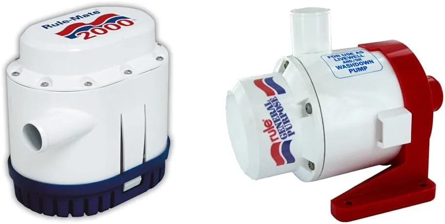 Rule-Mate 2000 GPH Bilge Pump Bundle with Rule 3800 GPH Marine Centrifugal Pump 12 Volt 2000 Gph + Centrifugal Pump