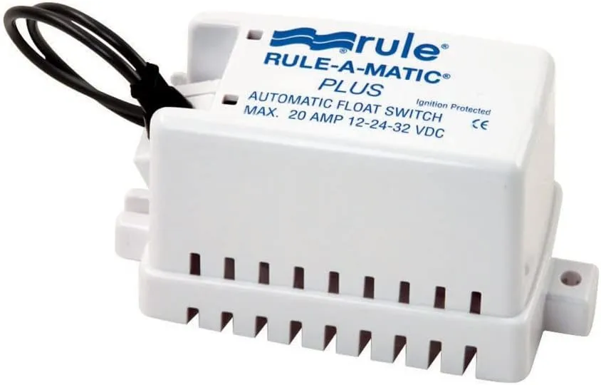 Rule Rule-A-Matic Plus Float Switch, Covered, Moisture Tight Seals Float Switch With Fuse Holder