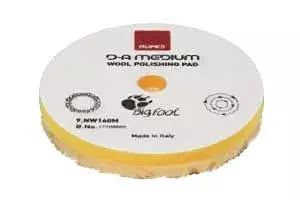 9.NW160M Yellow Wool Polishing Pad, Precision Pro Medium - Ø 160mm Single Pad