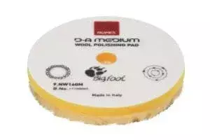 9.NW160M Yellow Wool Polishing Pad, Precision Pro Medium - Ø 160mm Single Pad