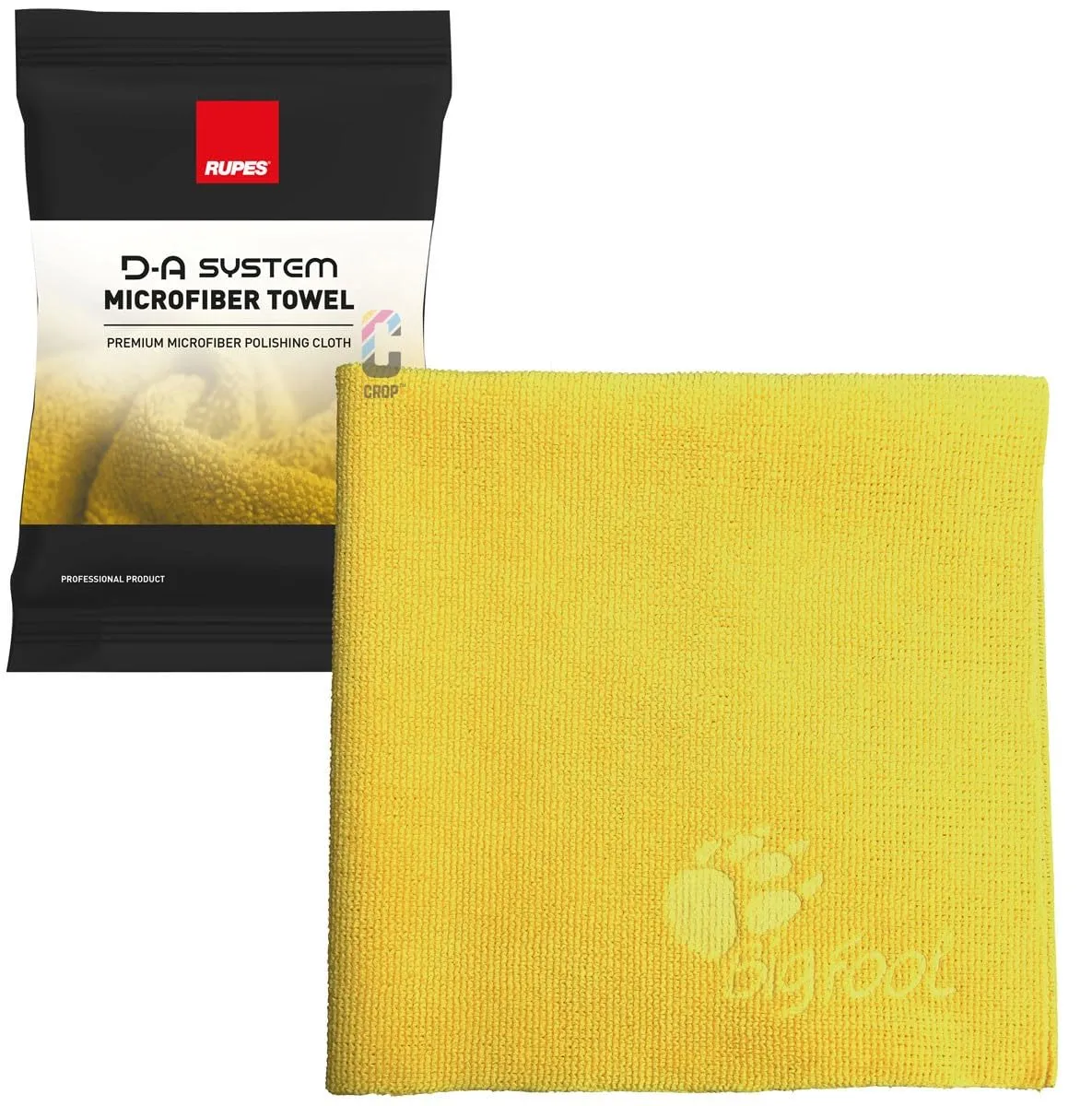RUPES D-A System Microfiber Towel, Yellow, 16"x16"