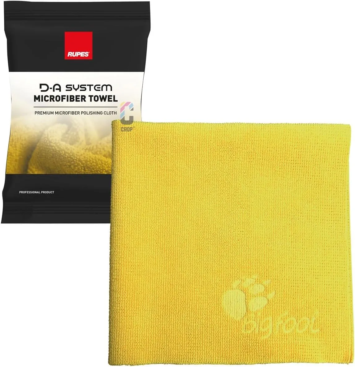 RUPES D-A System Microfiber Towel, Yellow, 16"x16"
