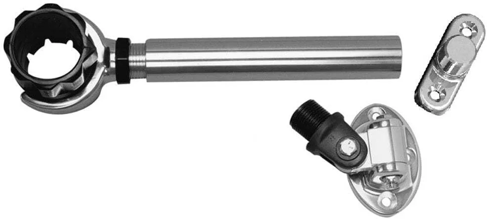 Rupp Threaded Antenna Support w/6" Pipe Mount, Oval 4-Way Base & 1.5" Collar