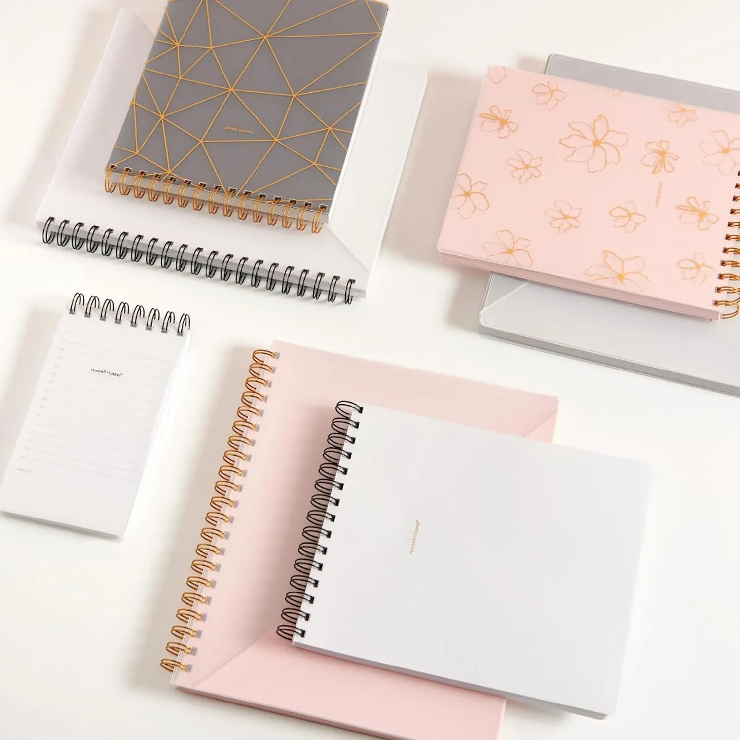 RUSSELL+HAZEL Spiral Memo Notebook, 7.5 x 9 x 0.5, 196 Lined Pages, White