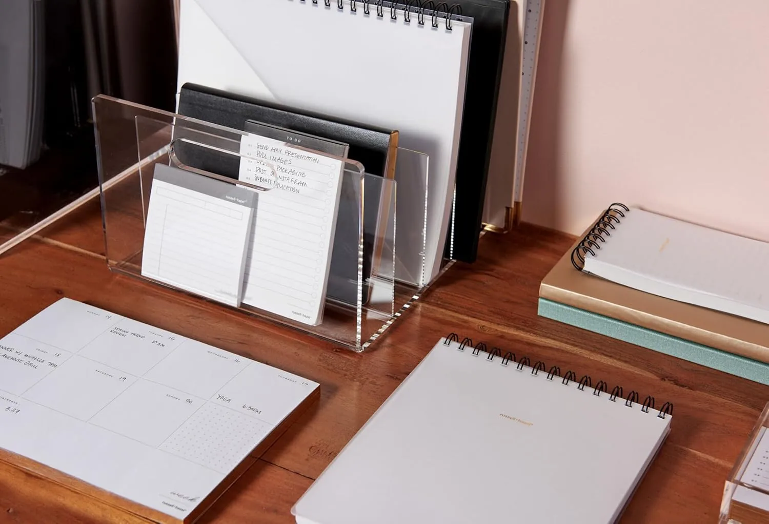 RUSSELL+HAZEL Spiral Memo Notebook, 7.5 x 9 x 0.5, 196 Lined Pages, White