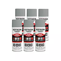 Rust-Oleum 214645-6PK Industrial Choice 1600 System Multi-Purpose Spray Paint, 12 oz, ANSI 61 Light Gray, 6 Pack