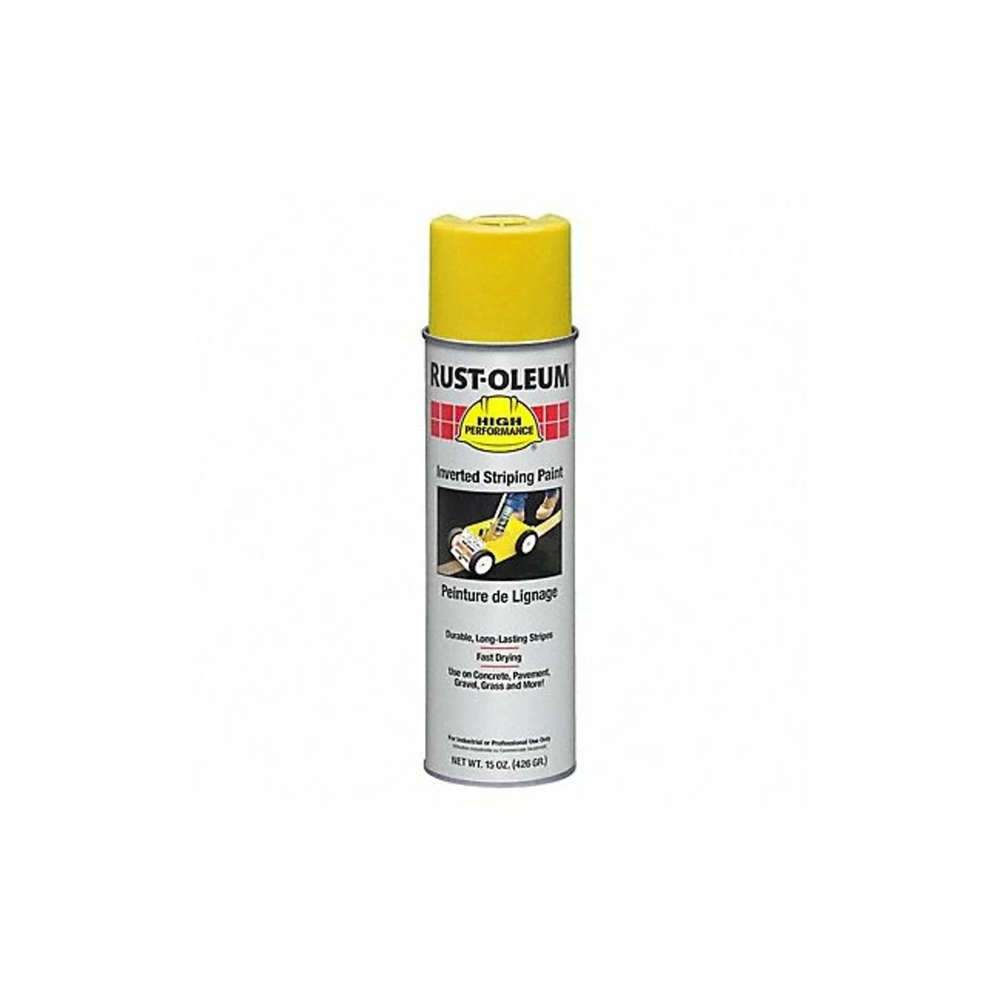 High Performance 2300 System Inverted Striping Paint, Semi-Gloss Yellow, 18 oz Aerosol Can, 6/Carton