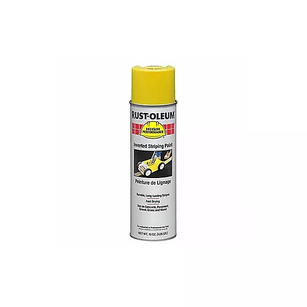 High Performance 2300 System Inverted Striping Paint, Semi-Gloss Yellow, 18 oz Aerosol Can, 6/Carton