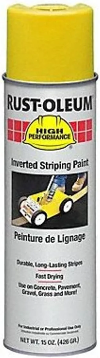 High Performance 2300 System Inverted Striping Paint, Semi-Gloss Yellow, 18 oz Aerosol Can, 6/Carton