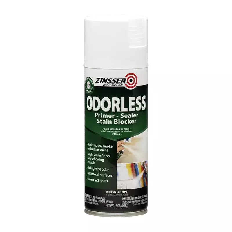 13 oz Zinsser 03959 White Zinsser, Bulls Eye Oil-Based High Hide Stain Blocking Primer 13 Ounce (Pack of 1) White