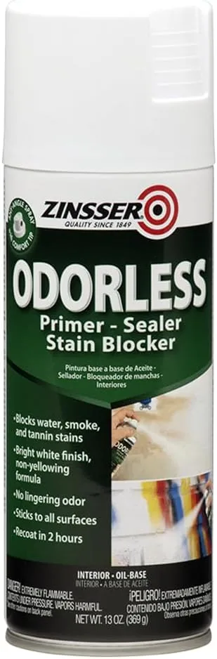 13 oz Zinsser 03959 White Zinsser, Bulls Eye Oil-Based High Hide Stain Blocking Primer 13 Ounce (Pack of 1) White