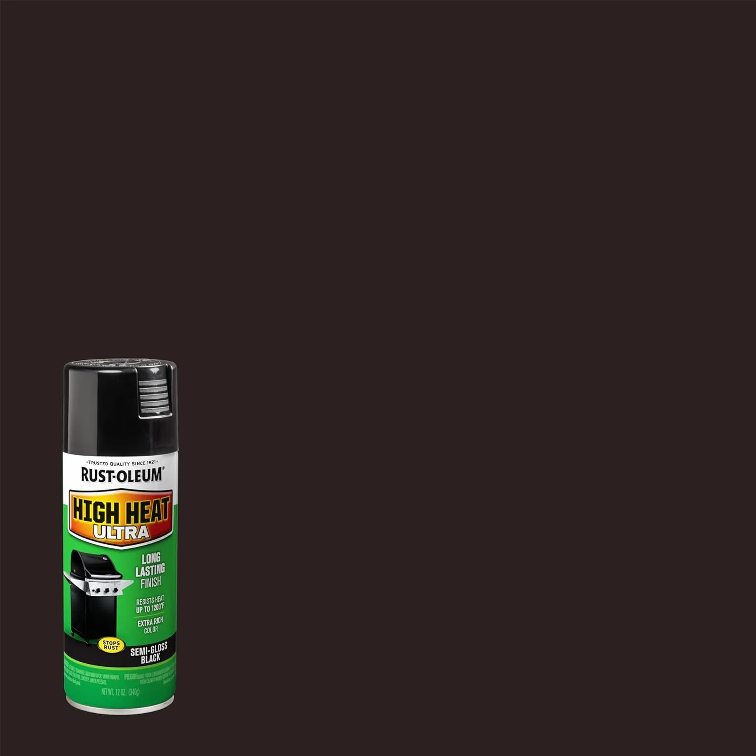 Rust-Oleum 241169 High Heat Spray Paint, Semi-Gloss Black, 12 oz