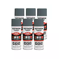 Rust-Oleum 1686830-6PK Industrial Choice 1600 System Multi-Purpose Spray Paint, 12 oz, Universal Gray, 6 Pack