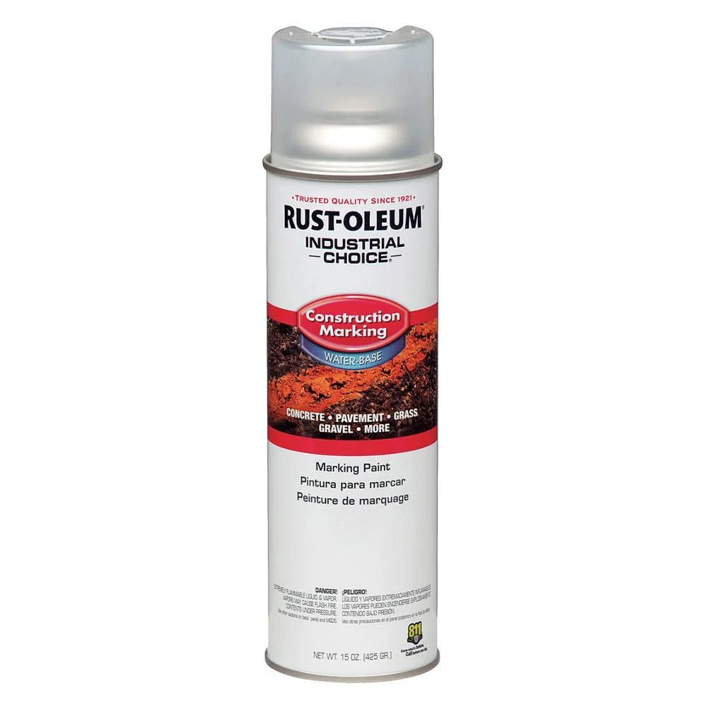 Industrial Choice M1400 System Water-Based Construction Marking Paint, Gloss Clear, 17 oz Aerosol Can, 12/Carton