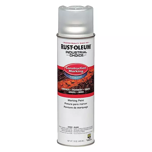 Industrial Choice M1400 System Water-Based Construction Marking Paint, Gloss Clear, 17 oz Aerosol Can, 12/Carton