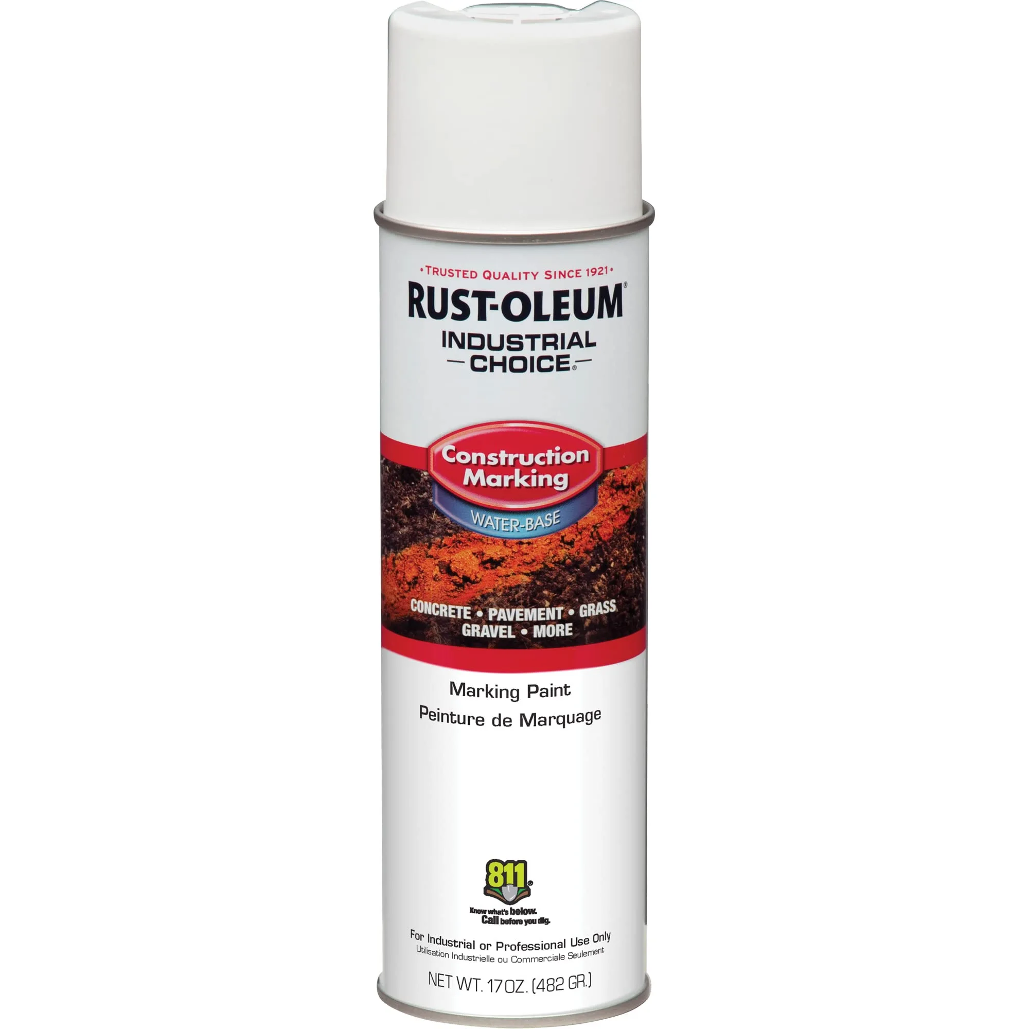 Rust-Oleum M1400 Construction Marking Paint, White, Gloss, 17 oz