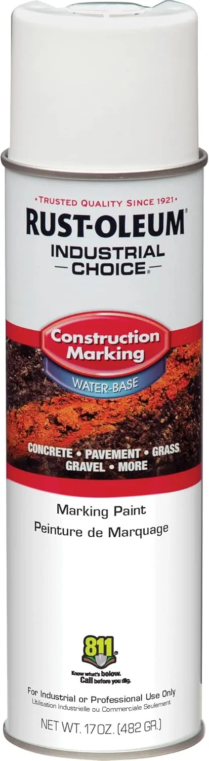 Rust-Oleum M1400 Construction Marking Paint, White, Gloss, 17 oz