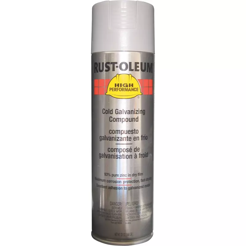 Rust-Oleum Hard Hat High Performance V2100 System Rust Preventive Cold Galvanizing Compound, 20 Oz, Gray, Case Of 6 Cans