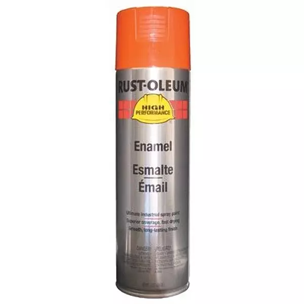 Rust-Oleum Hard Hat V2100 Enamel Spray Paint, Equipment Orange, 15 oz, Case of 6