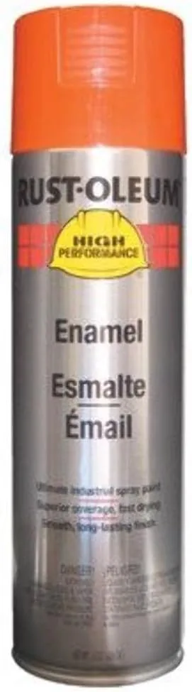 Rust-Oleum Hard Hat V2100 Enamel Spray Paint, Equipment Orange, 15 oz, Case of 6