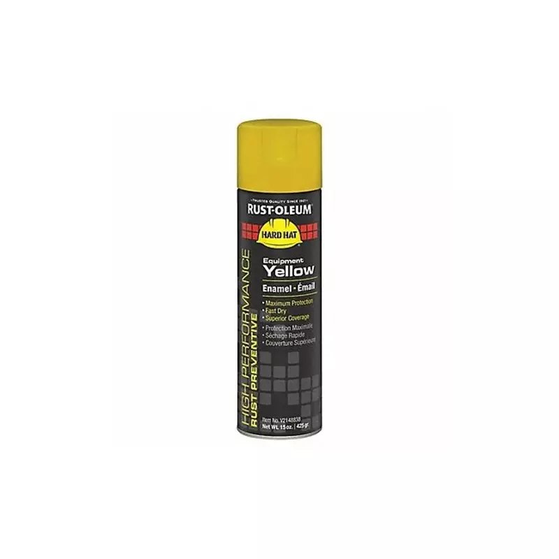Rust-Oleum Hard Hat High Performance V2100 System Rust Preventive Enamel Spray Paint, 15 Oz, Gloss Equipment Yellow