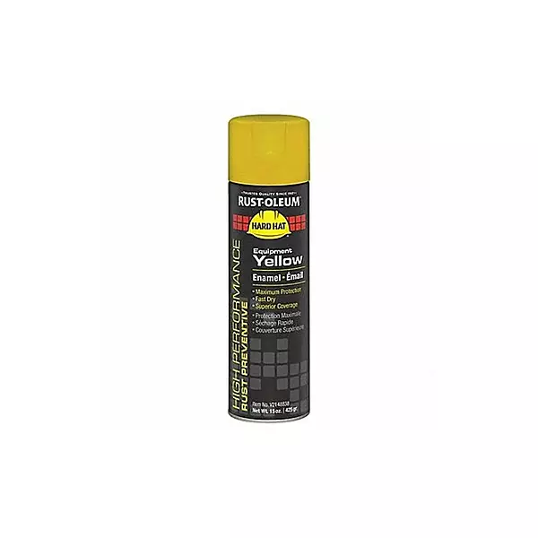 Rust-Oleum Hard Hat High Performance V2100 System Rust Preventive Enamel Spray Paint, 15 Oz, Gloss Equipment Yellow
