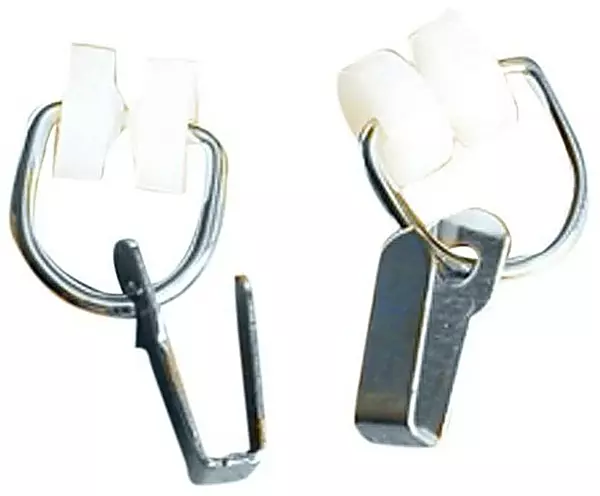 RV Designer A109, Nylon Two Wheel Carrier with Hook, Fits I Beam Track, 14 Per Pack, Window Covering Hardware , White