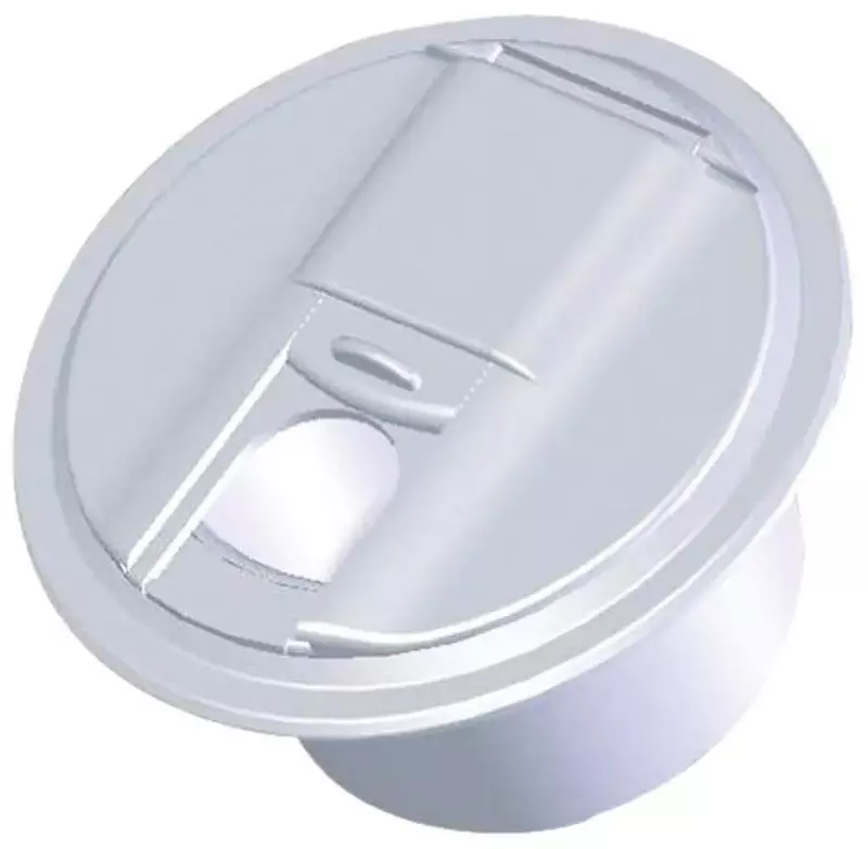RV Designer B101, Round Electrical Cable Hatch, Universal, 5 inch Diameter, Polar White