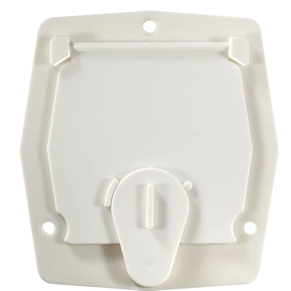 RV DESIGNER Basic Flat Sided Round Electrical Cable Hatch, 4.2 inch
