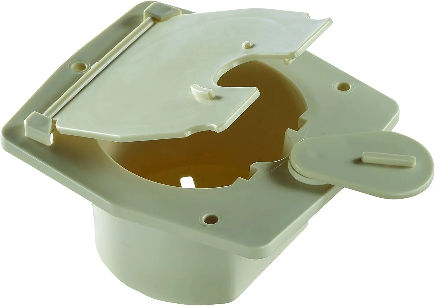 RV DESIGNER Basic Flat Sided Round Electrical Cable Hatch, 4.2 inch