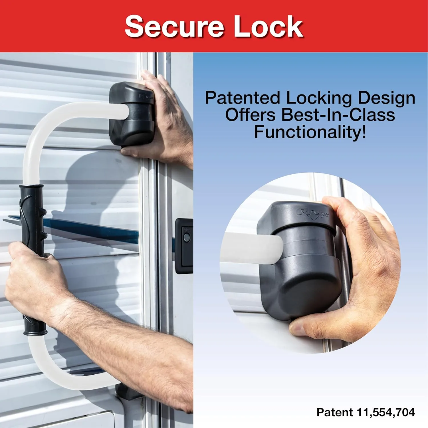 RV Designer GripSafe Handrail Assist - Locking Folding Aluminum Grab Handle