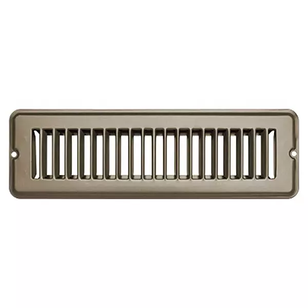 RV Designer H870 Metal Floor Register Undampered 10 in x 2 in Tan Interior Hardware
