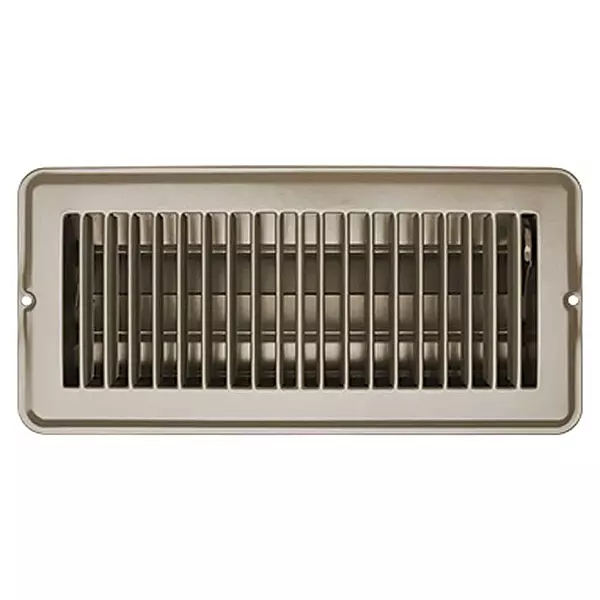 RV Designer H874 Metal Floor Register with Damper, 10 inch x 4 inch, Tan