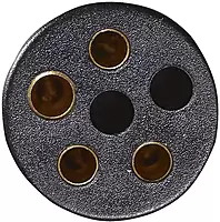 RV Designer P717 6-Way Round to 4-Way Flat Adapter (Pollak) - Black